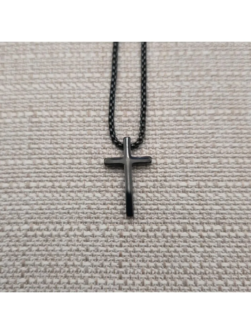 17 Inch Stainless Steel Crucifix Pendant Chain Necklace A8088